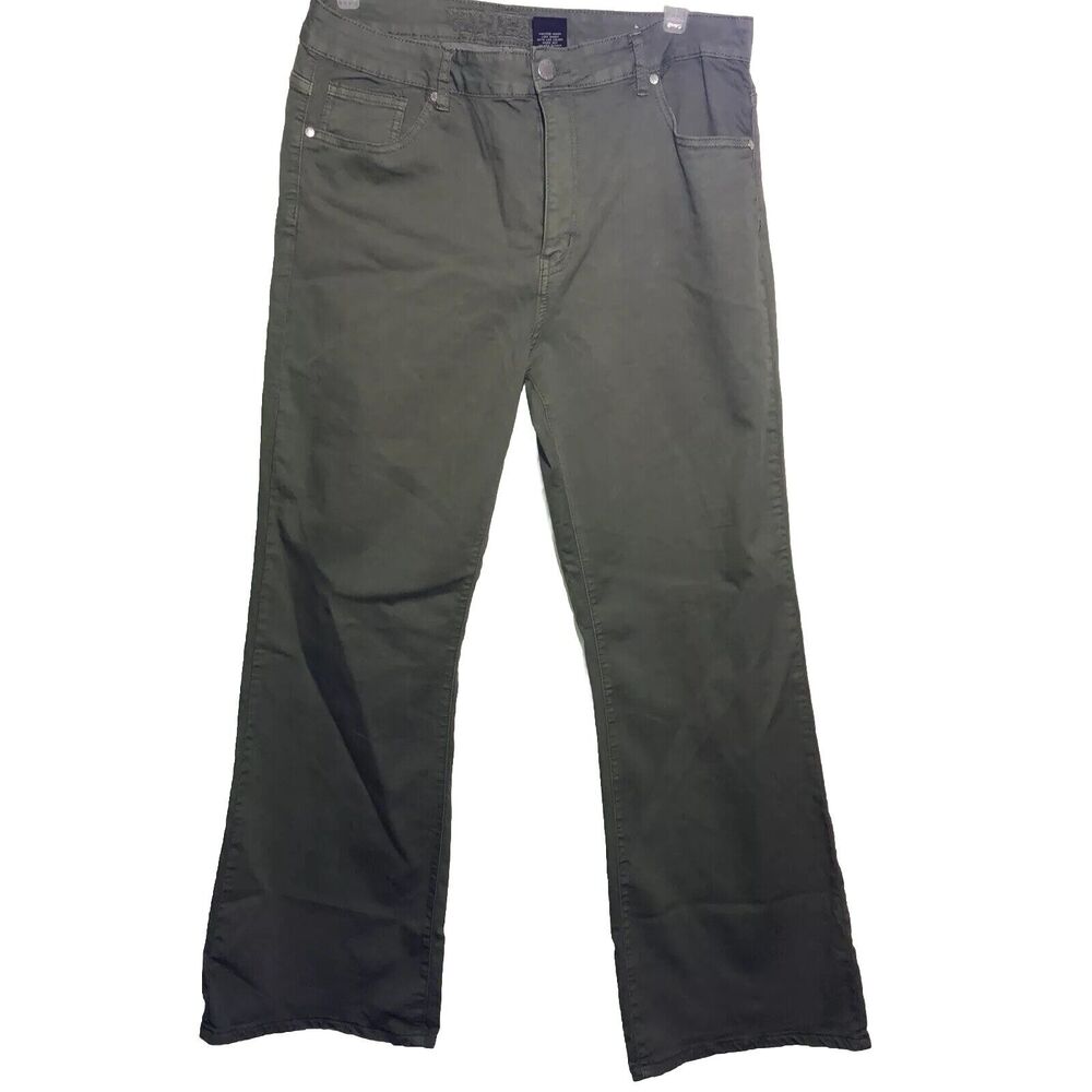 VIP Women’s  Boot Cut Flare Wide Leg Jeans 17/18 Green Jeans y2k